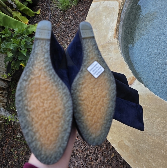 Nwot Stuart Weitzman  Blue and Black  Suede Wedge Knee-High Boots 9M - Picture 11 of 15